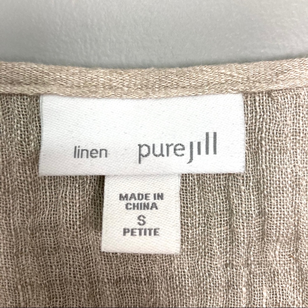 J. Jill Lagenlook Linen Top Pure Jill Button Front - Picture 7 of 8